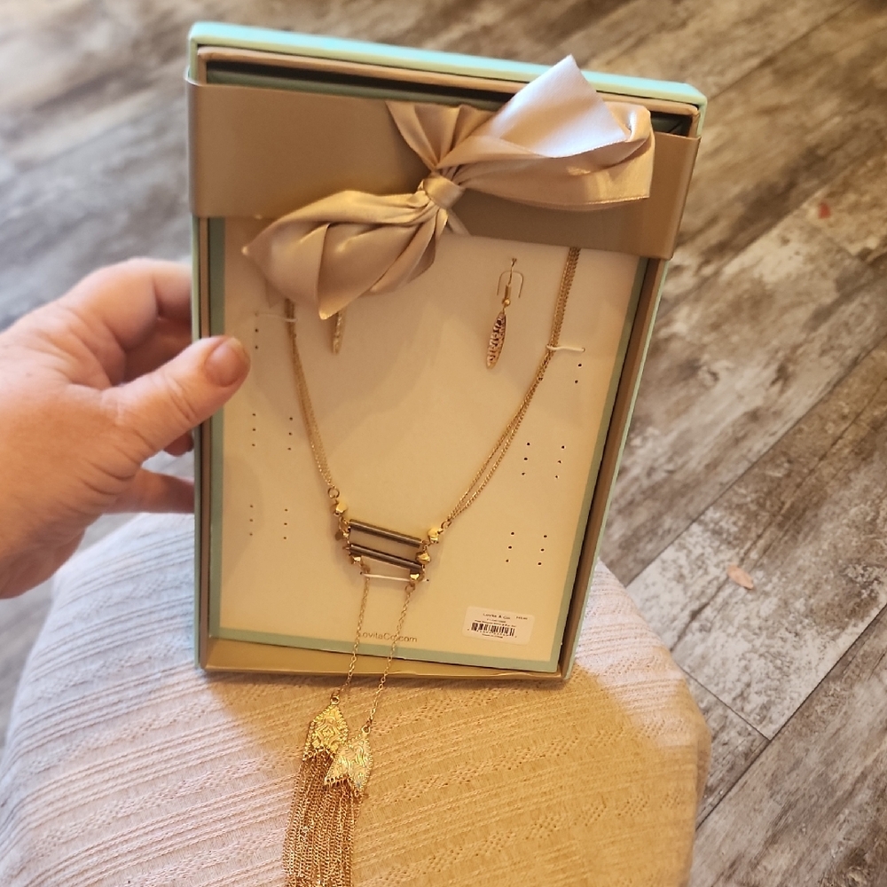 Gold Multi-Chain Tassel Necklace Set - Women Jewelry